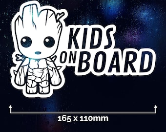 KIDS ON BOARD Groot Car Sticker Vinyl Decal Window Guardians Of The Galaxy