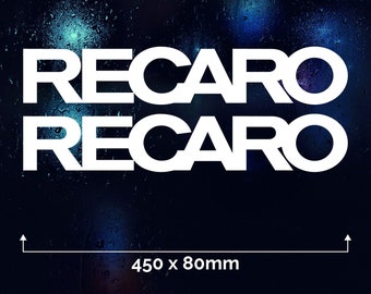 2 x RECARO Car Vinyl Sticker Window Bumper Bucket Seat Race Rally Motorsport