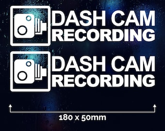 2 x Dash Cam Recording Car Van Window Bumper Sticker CCTV Camera