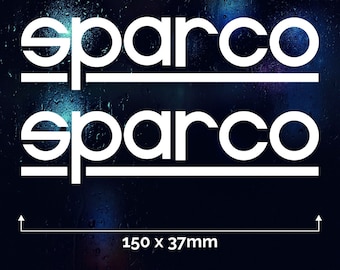 2 x SPARCO Car Vinyl Sticker Window Bumper Bucket Seat Race Rally Motorsport