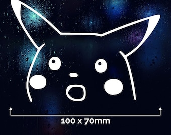 SHOCKED PIKACHU Funny Pokemon Pika Car Sticker Vinyl Decal Funny Bumper Window