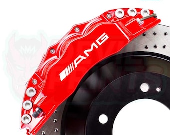 Set of 6 x AMG Decals Brake Caliper Vinyl Stickers Graphics Mercedes Sport