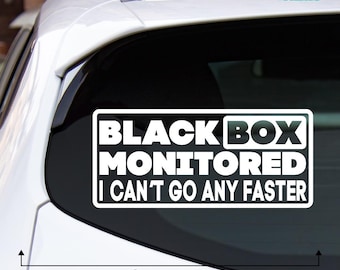 BLACK BOX MONITORED Funny New Young Driver Car Sticker Vinyl Decal Bumper Window