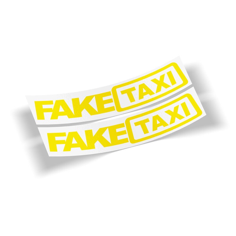 thumbnail image 2 of 2 X FAKE TAXI Yellow Car Sticker - Funny Vinyl Decal For Bumper Window JDM VW 2 of 6