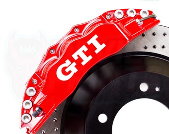 Set of 6 x GOLF GTI Decals Brake Caliper Vinyl Stickers Graphics VW Polo