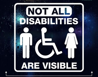 Not All Disabilities Are Visible Car Window Sticker Disability Ribbon Disabled