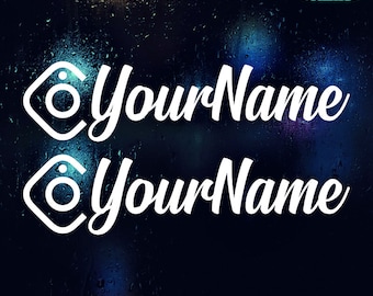 2 X Instagram Personalised Name Car Sticker Vinyl Decal