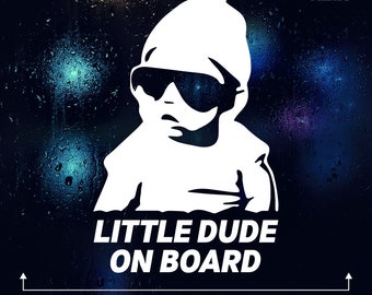 Little Dude On Board Car Vinyl Sticker Window Bumper Decal Kids Child Baby