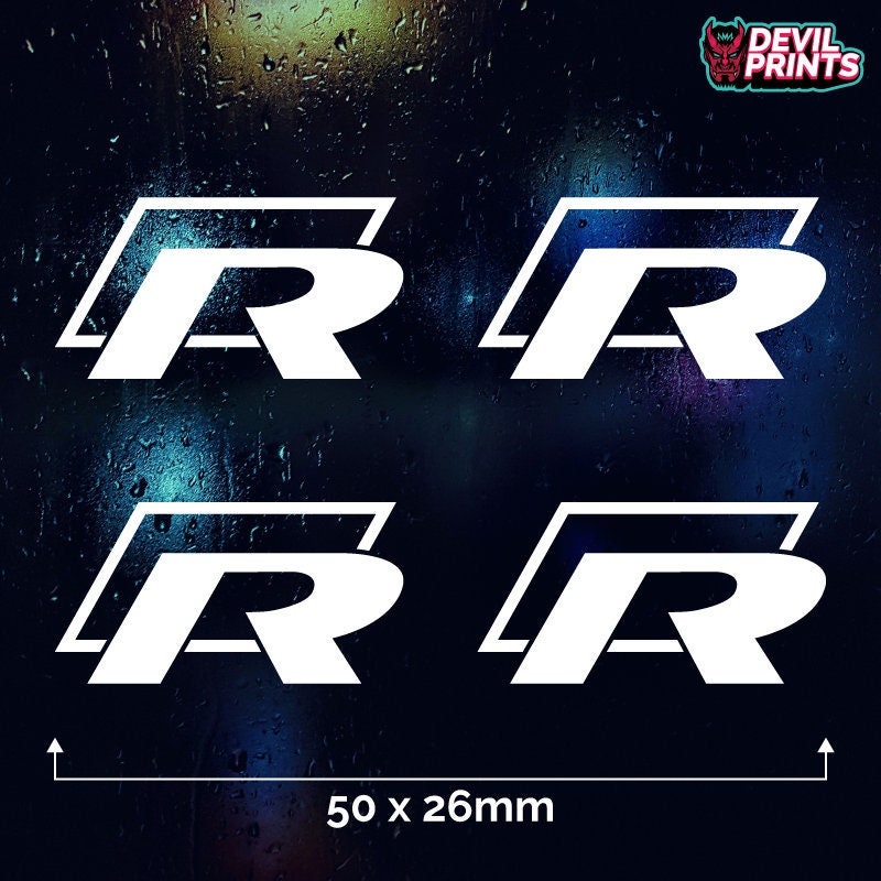 Set of 4 X GOLF R Decals Brake Caliper Vinyl Stickers Graphics VW Polo ...