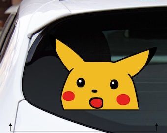 SHOCKED PIKACHU Printed Sticker Decal Pokemon Car Pika Funny Bumper Window