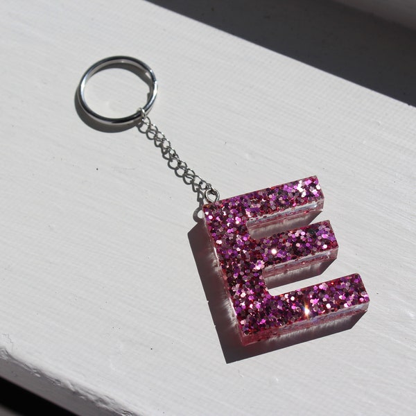 Resin Letter E Key Chain- Imperfect