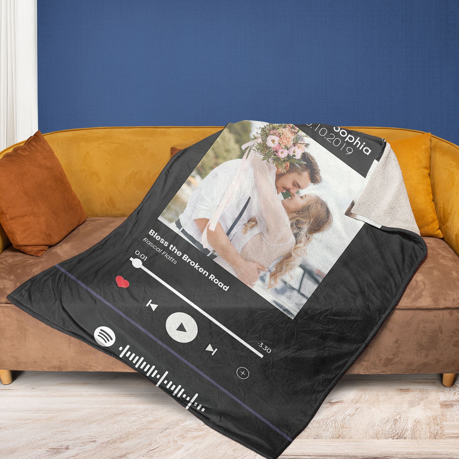 Custom Spotify Song Blanket Favourite Song Blanket Etsy