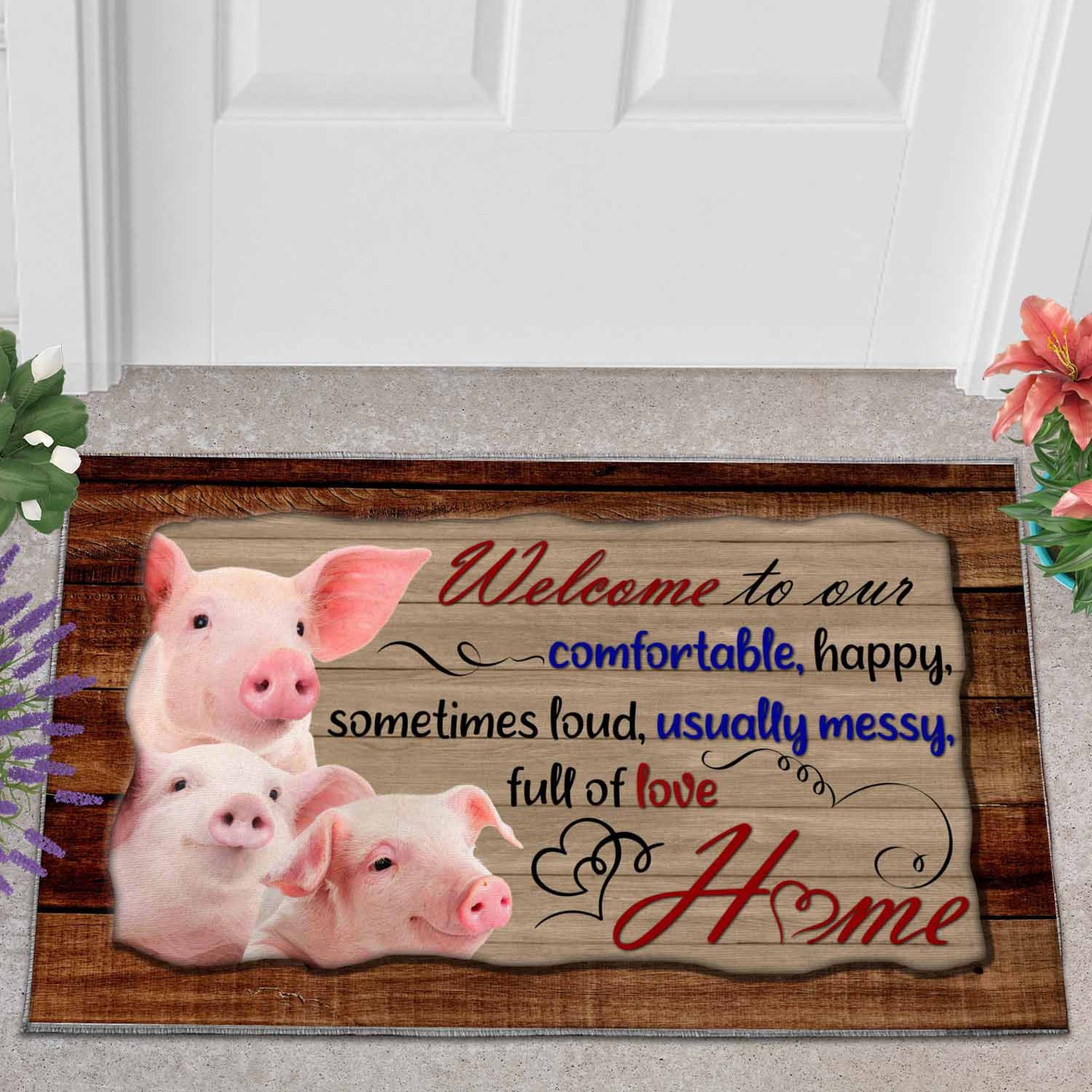 Funny Pig Door Mat to our full of love home Etsy