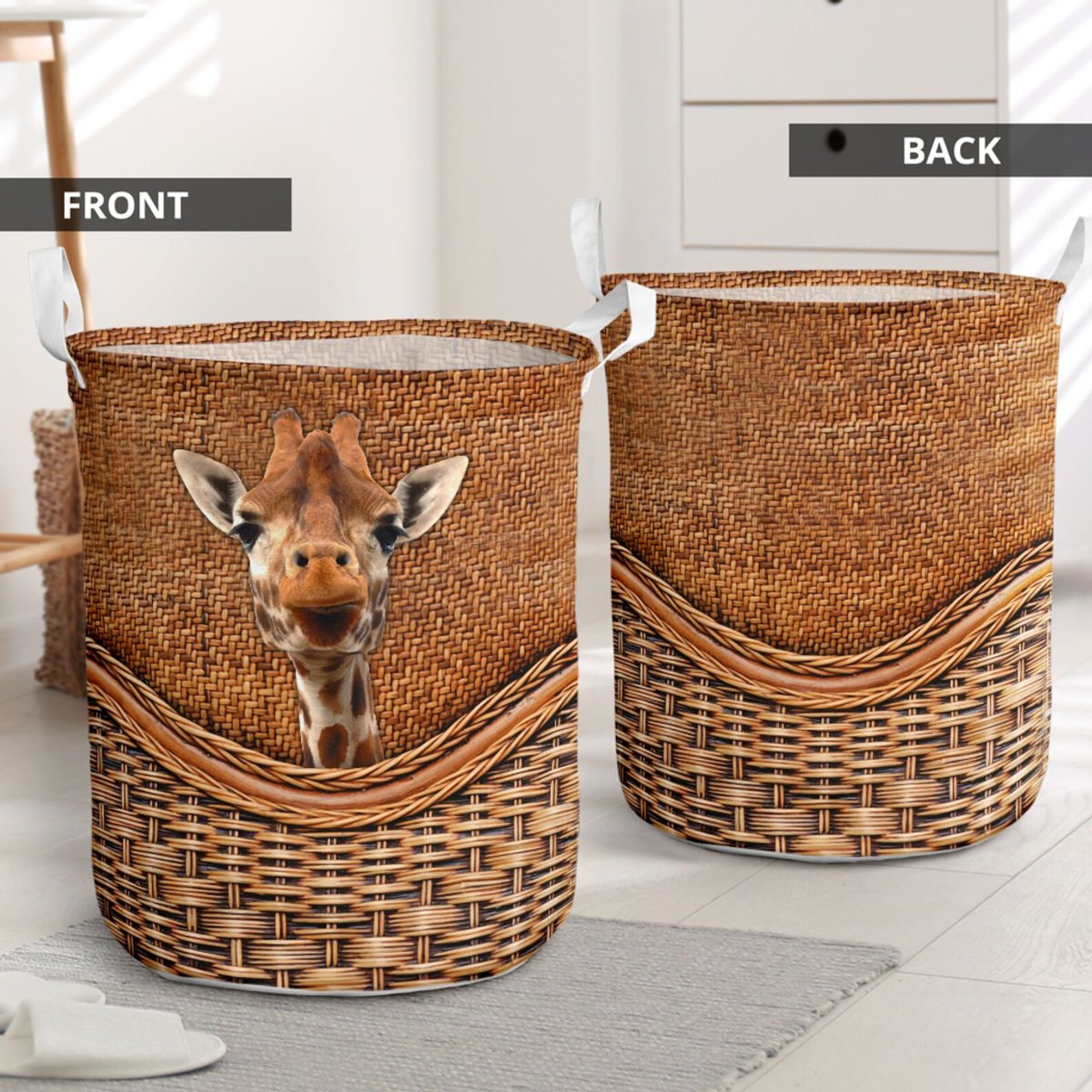 Giraffe faux rattan wicker Laundry Basket 245 Storage Basket Etsy