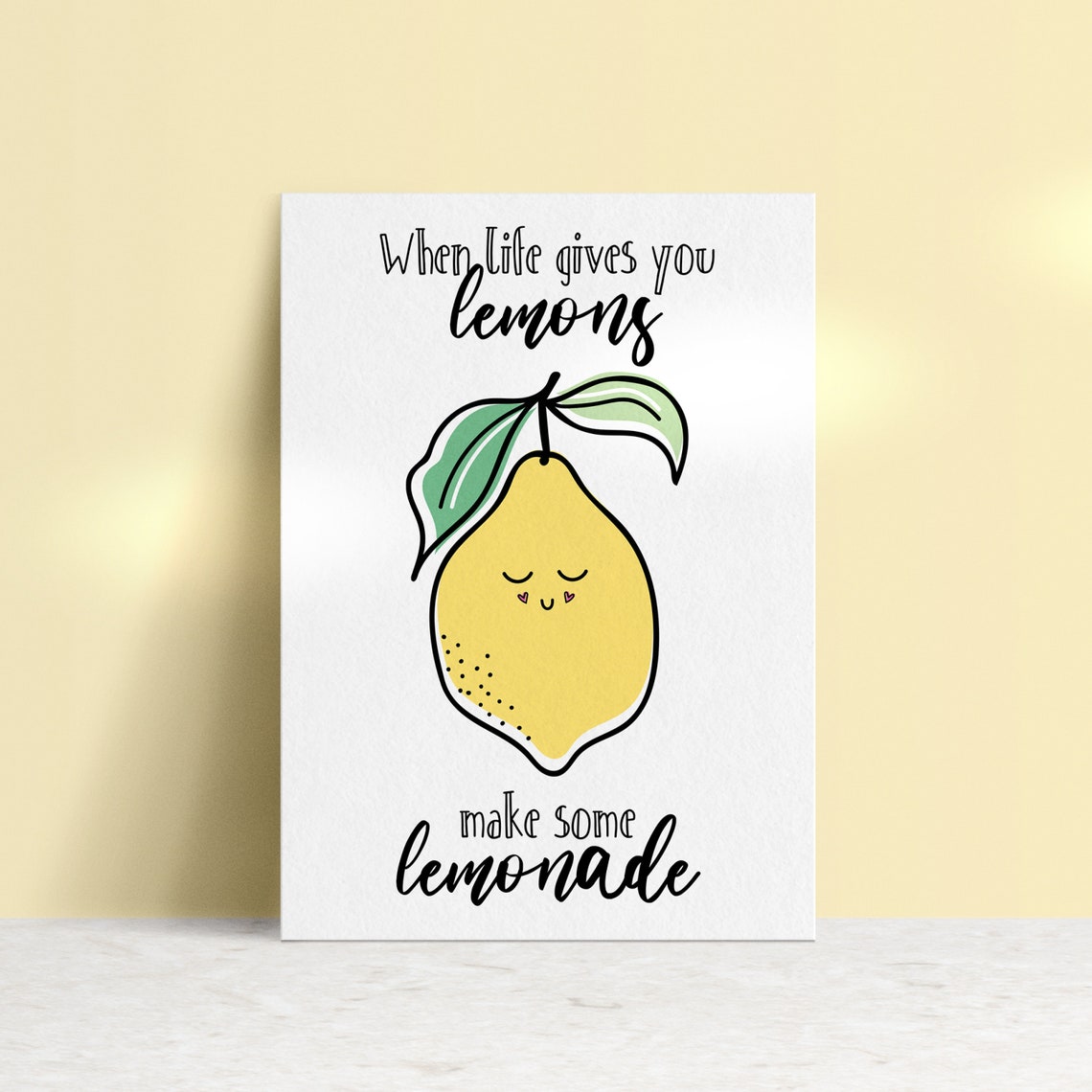 When Life Gives You Lemons Encouragement Card Cute Card Etsy