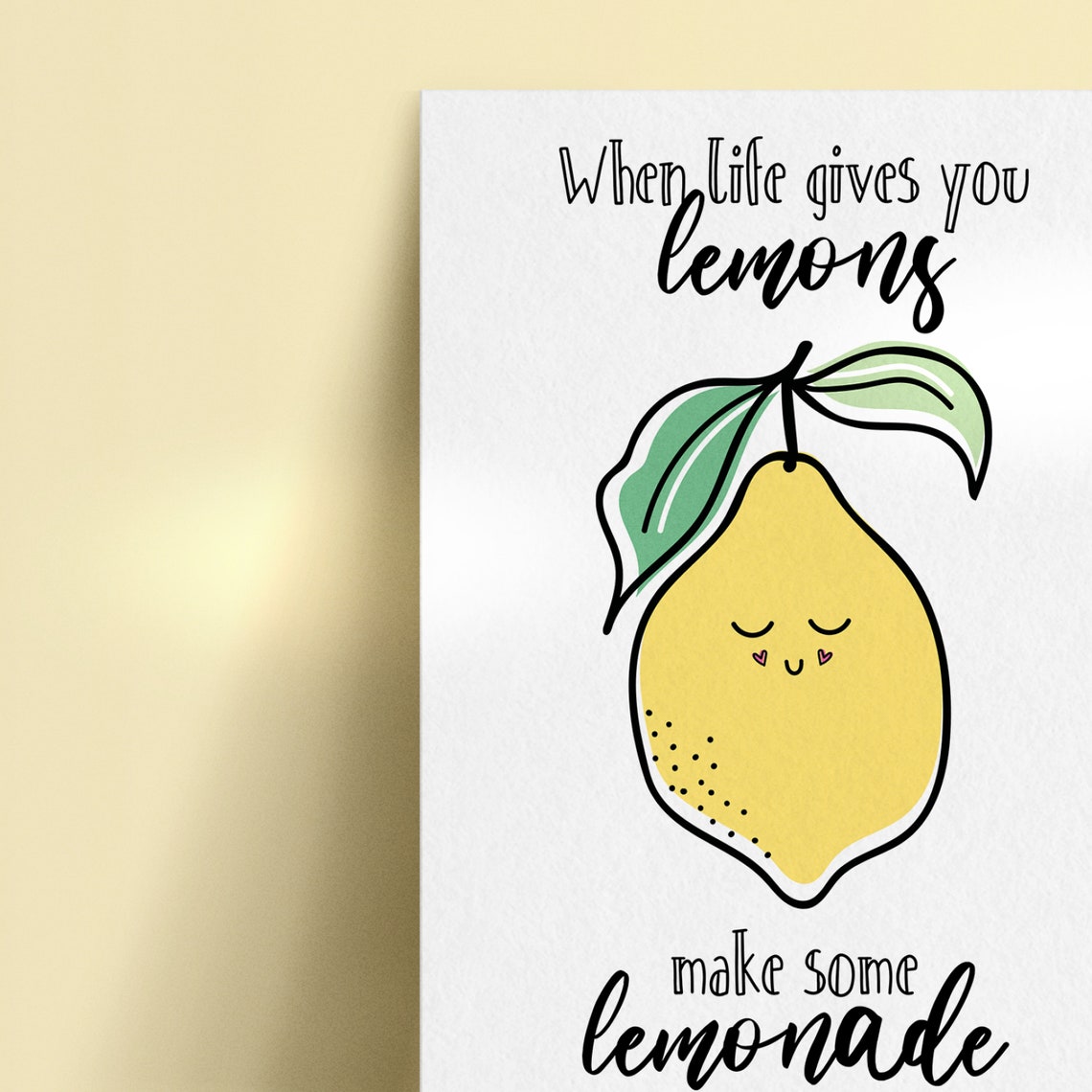 When Life Gives You Lemons Encouragement Card Cute Card Etsy