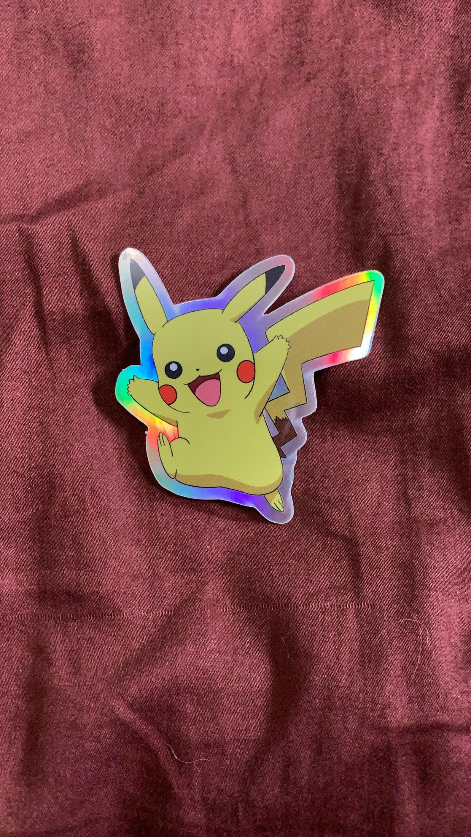Pikachu Holographic Sticker Etsy