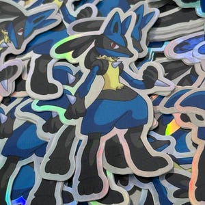 Lucario Holographic Sticker