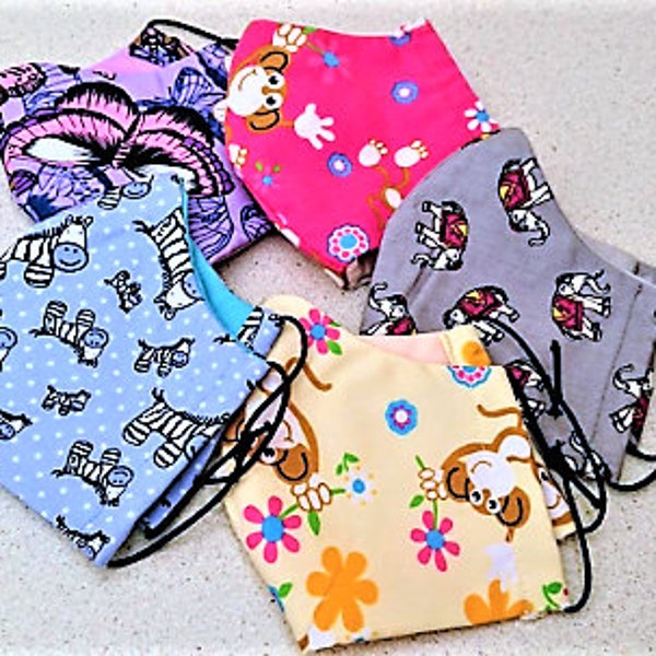 Child/Kids 3 Layer Cotton Face Masks, Reusable Face Coverings, Masks for Kids/Children, Stocking fillers, Gifts for kids