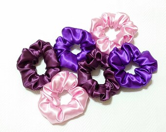 Satin Hair Scrunchies, Satin Hair Accessories, Satin Hair Ties, Satin silk gifts, Bridesmaid gift, Valentine's day Gift for her