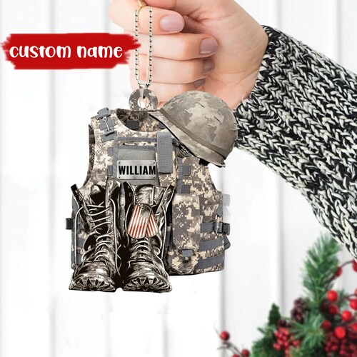 Personalized Military Uniform Boots & Helmet Ornament Etsy