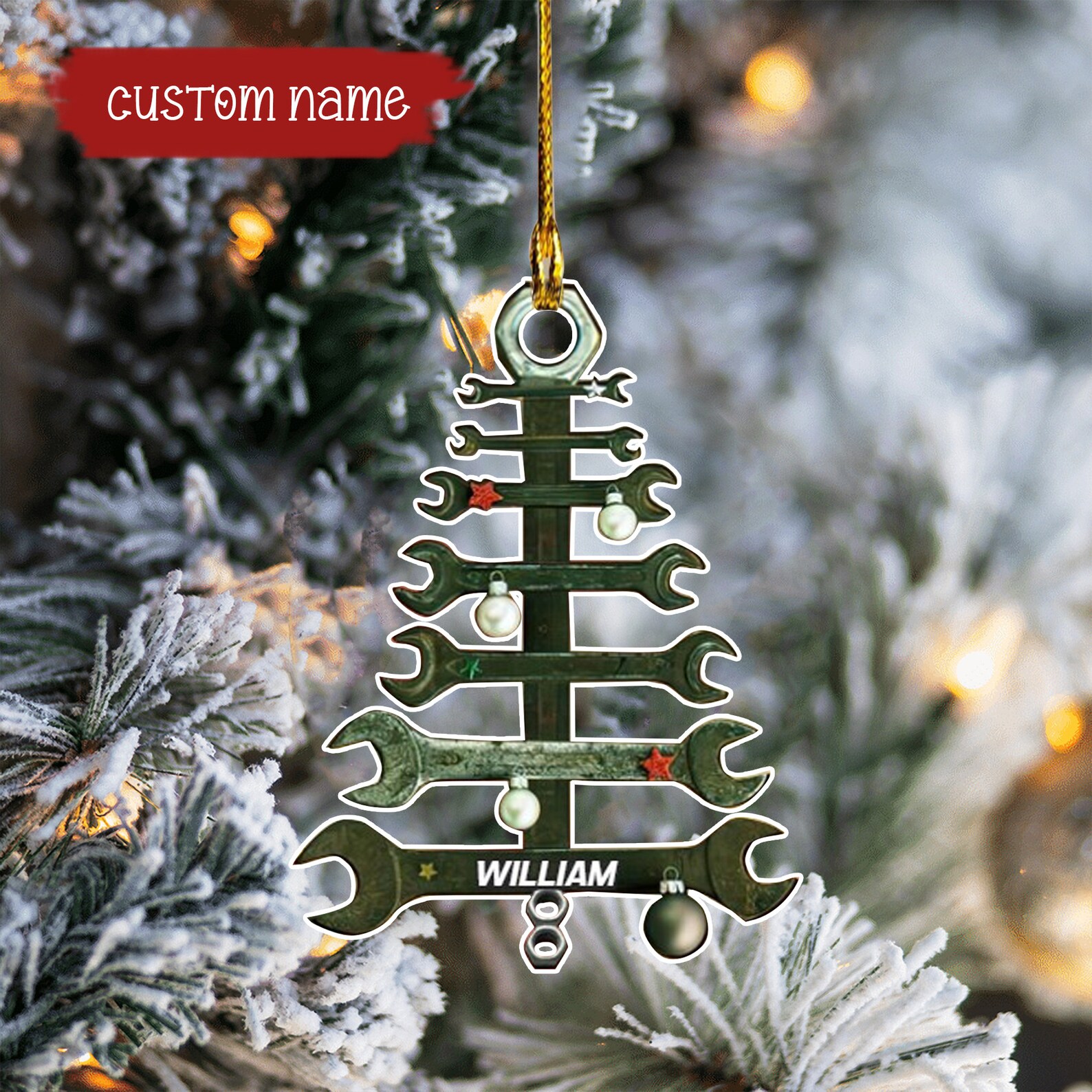 Personalized Wrench Tree Ornament Mechanic Ornament Repair Etsy
