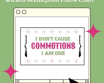 Wicked Needlepoint Canvas Chart & Cross Stitch Pattern | Needlepoint Pillow Canvas Chart | Wicked the Musical | Wicked Movie | Elphaba Quote