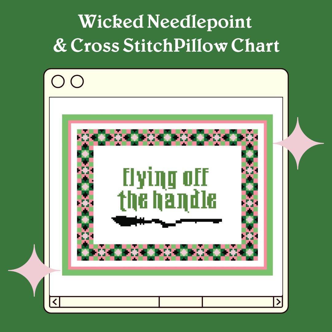 Wicked Needlepoint Chart & Cross Stitch Pattern | Needlepoint Pillow ...
