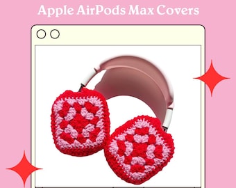 CROCHET PATTERN: Crochet Headphones Pattern for Apple AirPods Max Granny Square Crochet Pattern Headphone Cover Pattern Digital Download PDF