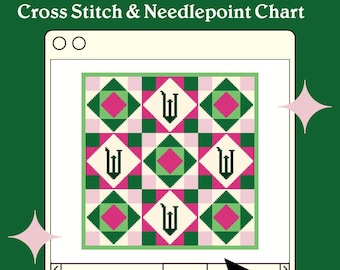 Wicked Needlepoint Chart & Cross Stitch Pattern | Wicked Quilt | Wicked Logo | Quilted Pillow | Needlepoint Pillow | DIGITAL DOWNLOAD