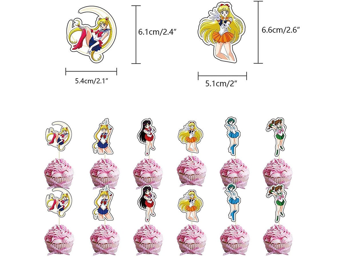 thumbnail image 2 of Sailor Moon Birthday Party Decorations Set - Includes Banner, Balloons, Cupcake Toppers For Kids Birthday Baby Shower 2 of 12