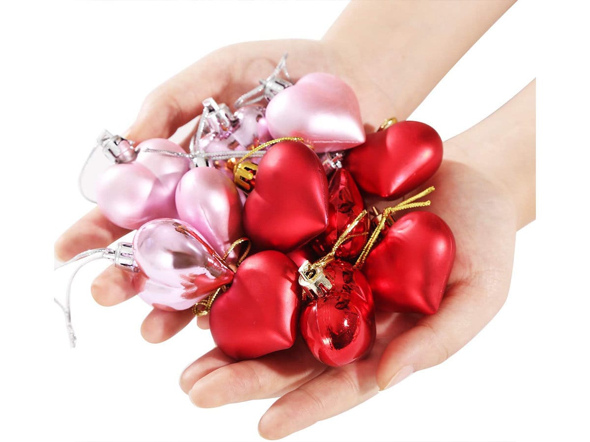 Tindobewan Herz-Ornamente In Lila - 24 Stück Für Valentinstag & Weihnachtsdeko