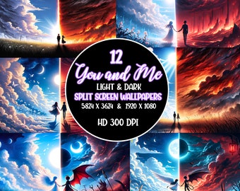 You & Me (Dark) Dreamy pastel wallpaper lofi wallpaper anime wallpapers 4k wallpaper esthetische desktop wallpaper schattig behang