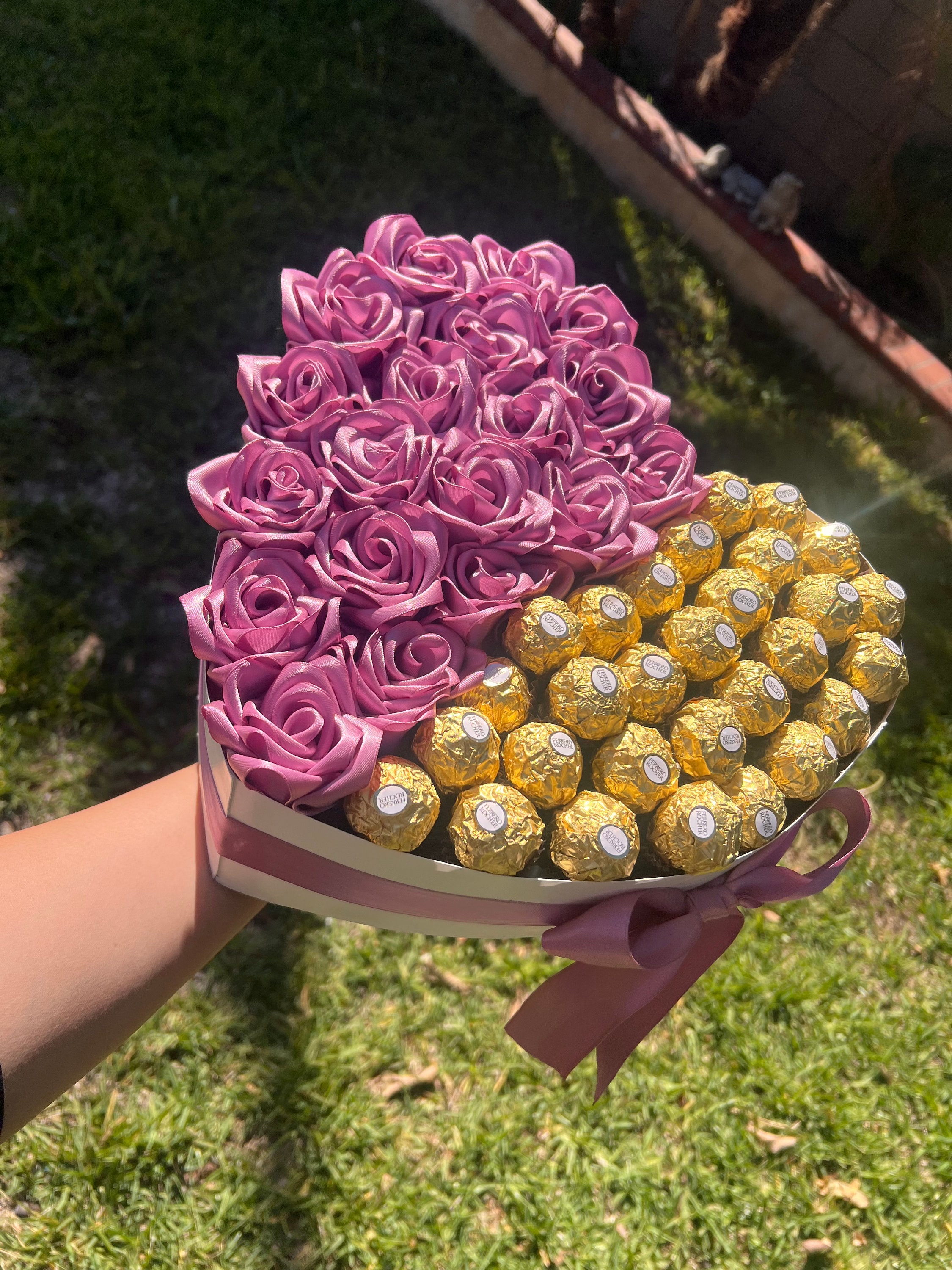 Forever Roses/rosas Eternas/flower Arrangement/bouquet/heart Shape Roses  Arrangement/ribbon Roses/mothers Day Gift/birthday Gift -  Norway