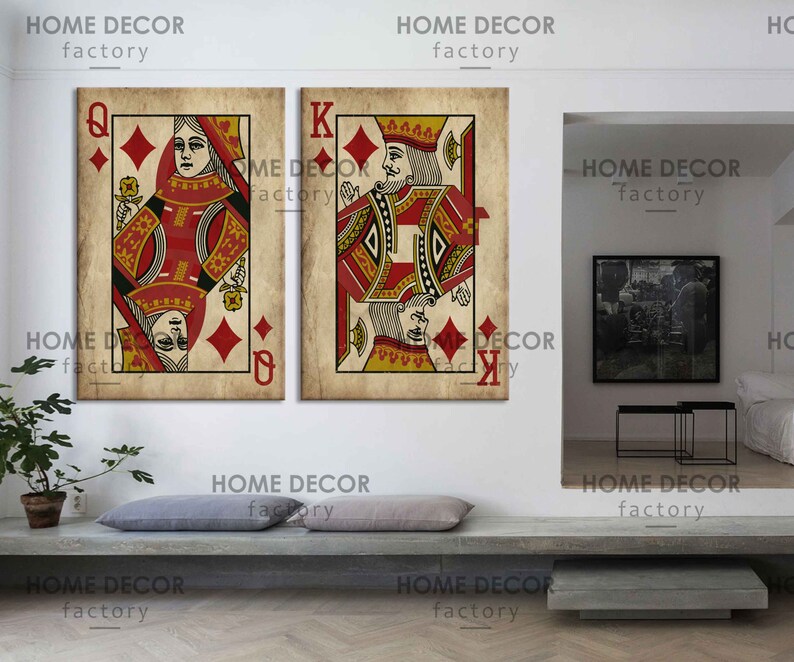 Vintage Black Kings Art Print King and Queen Wall Art Canvas Etsy