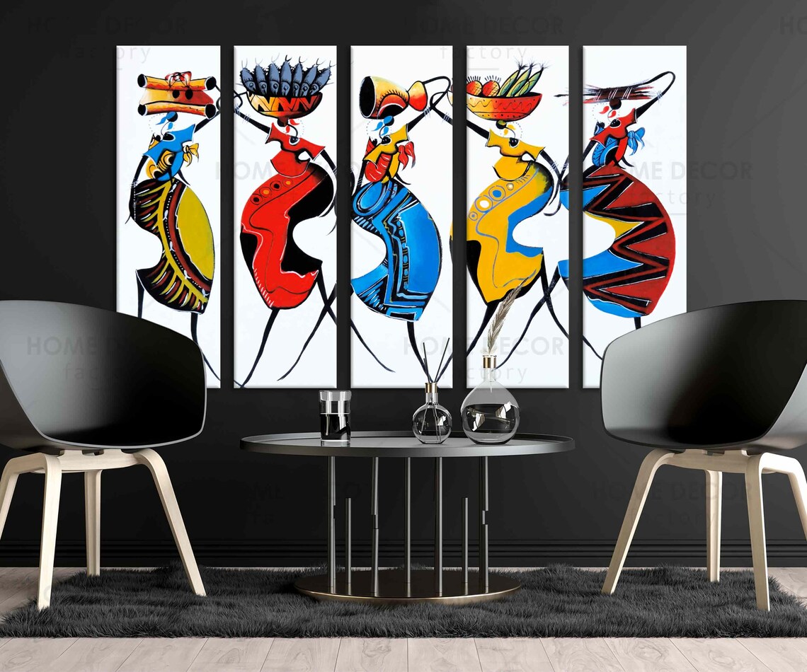 African authentic Set Ethnic Art Modern wall art African Etsy