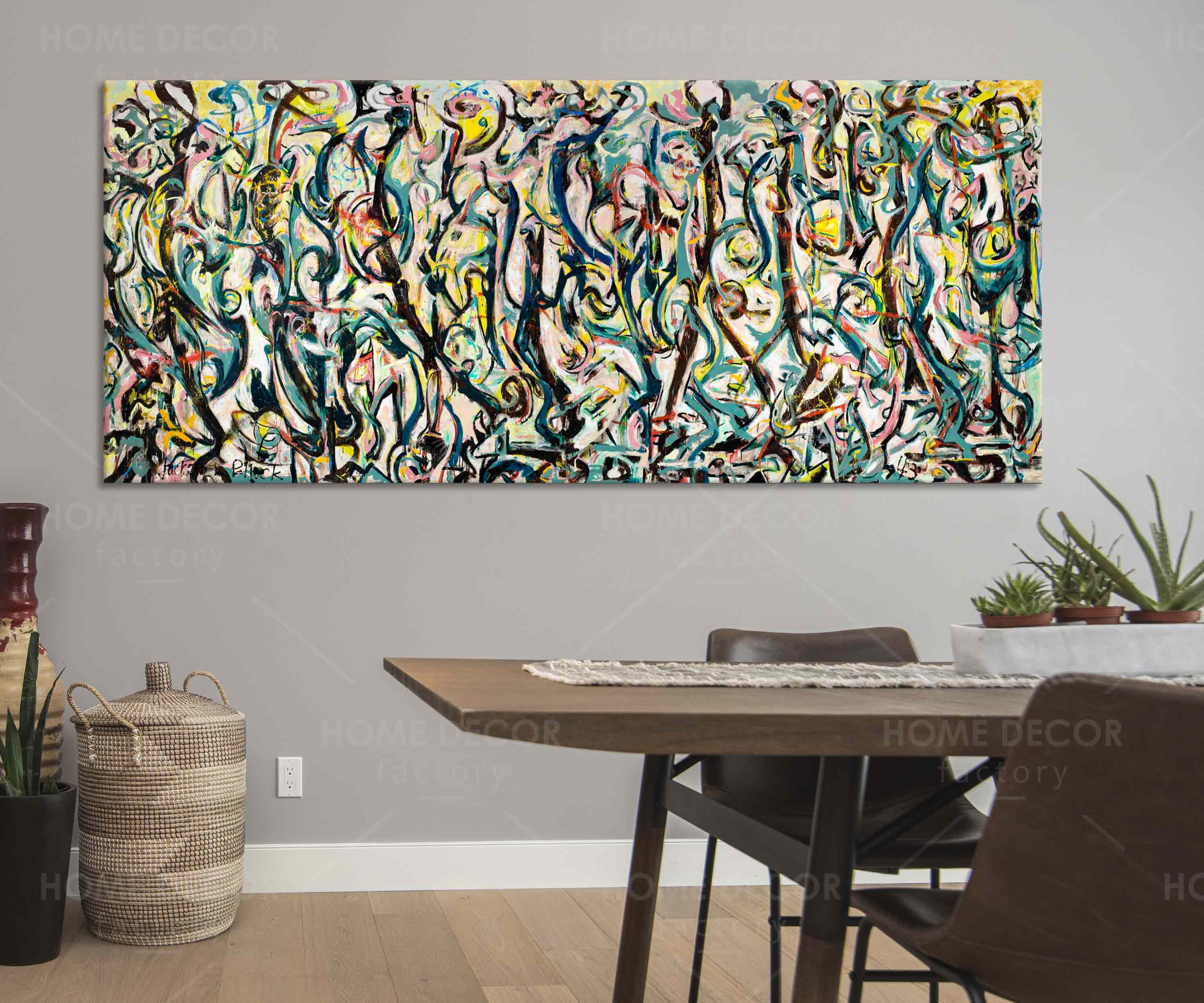 Jackson Pollock Canvas Mural 1943 Reproduction Canvas Poster Etsy