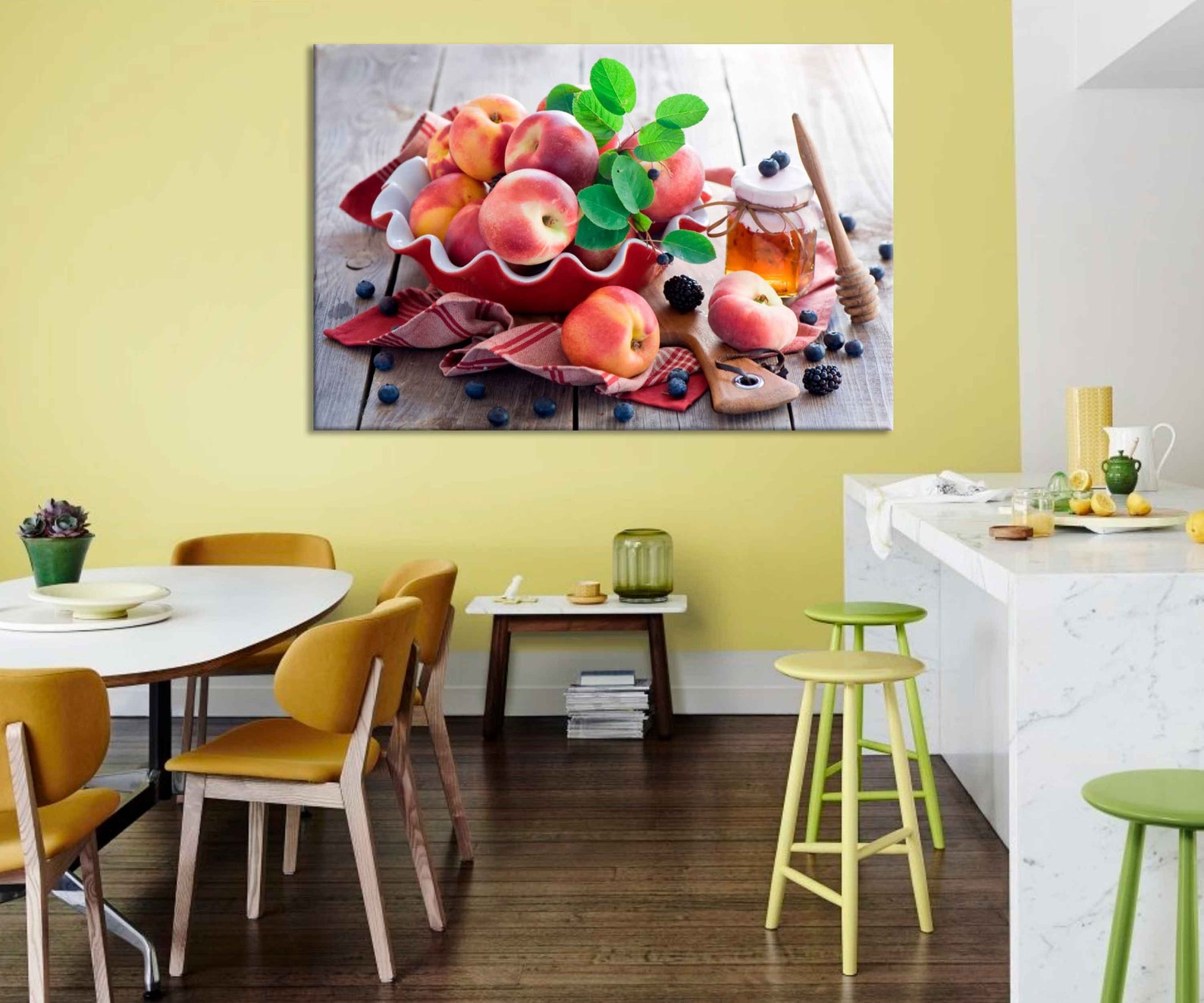 Tropical Fruits wall art Peaches wall decor Dining Room Home Etsy