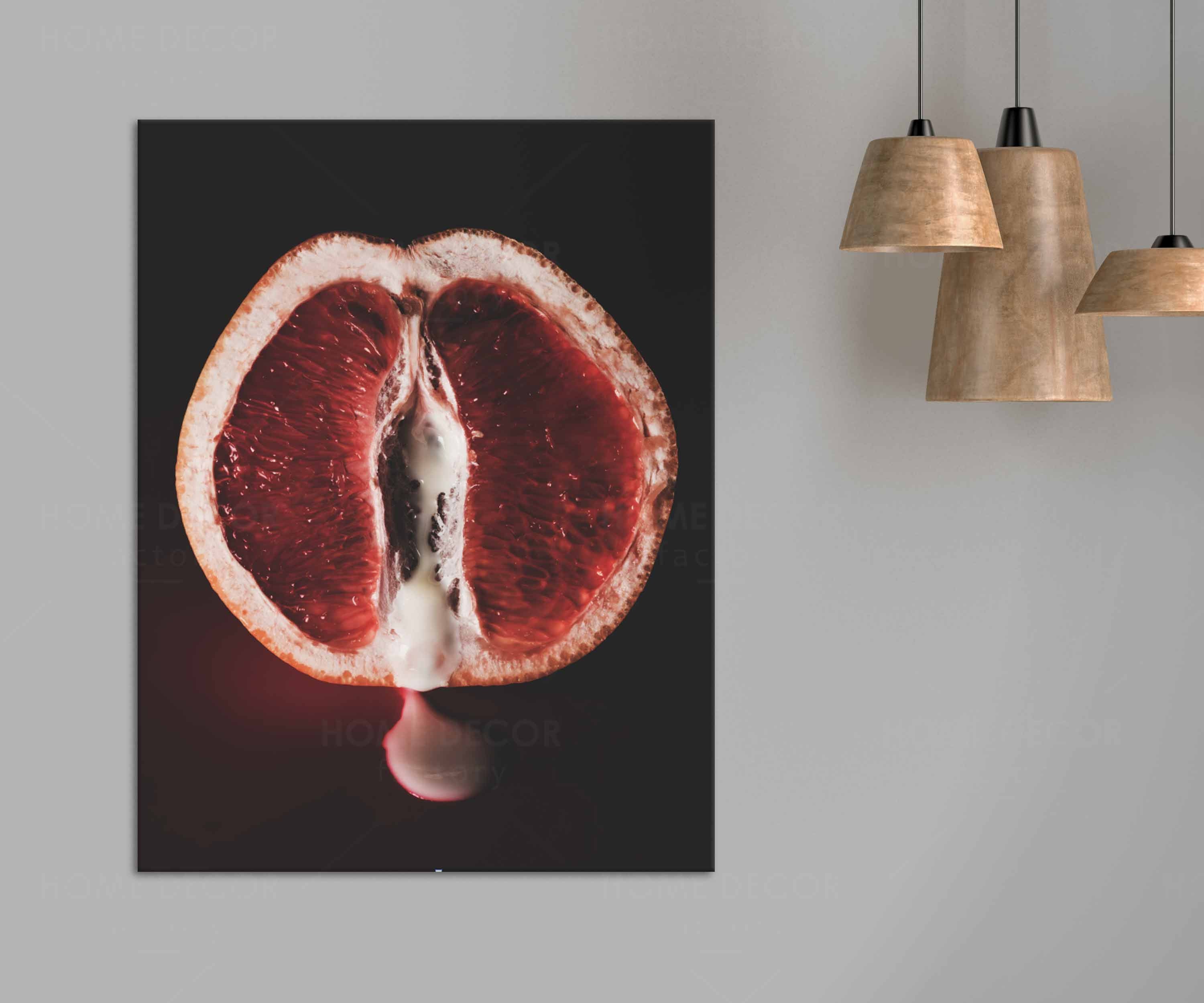 Fruit Porn grapefruit Sexy Photo Fruit Abstract Vulva Art
