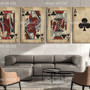 King & Queen Set Black Card Suit Poker Playing Card Print - Etsy