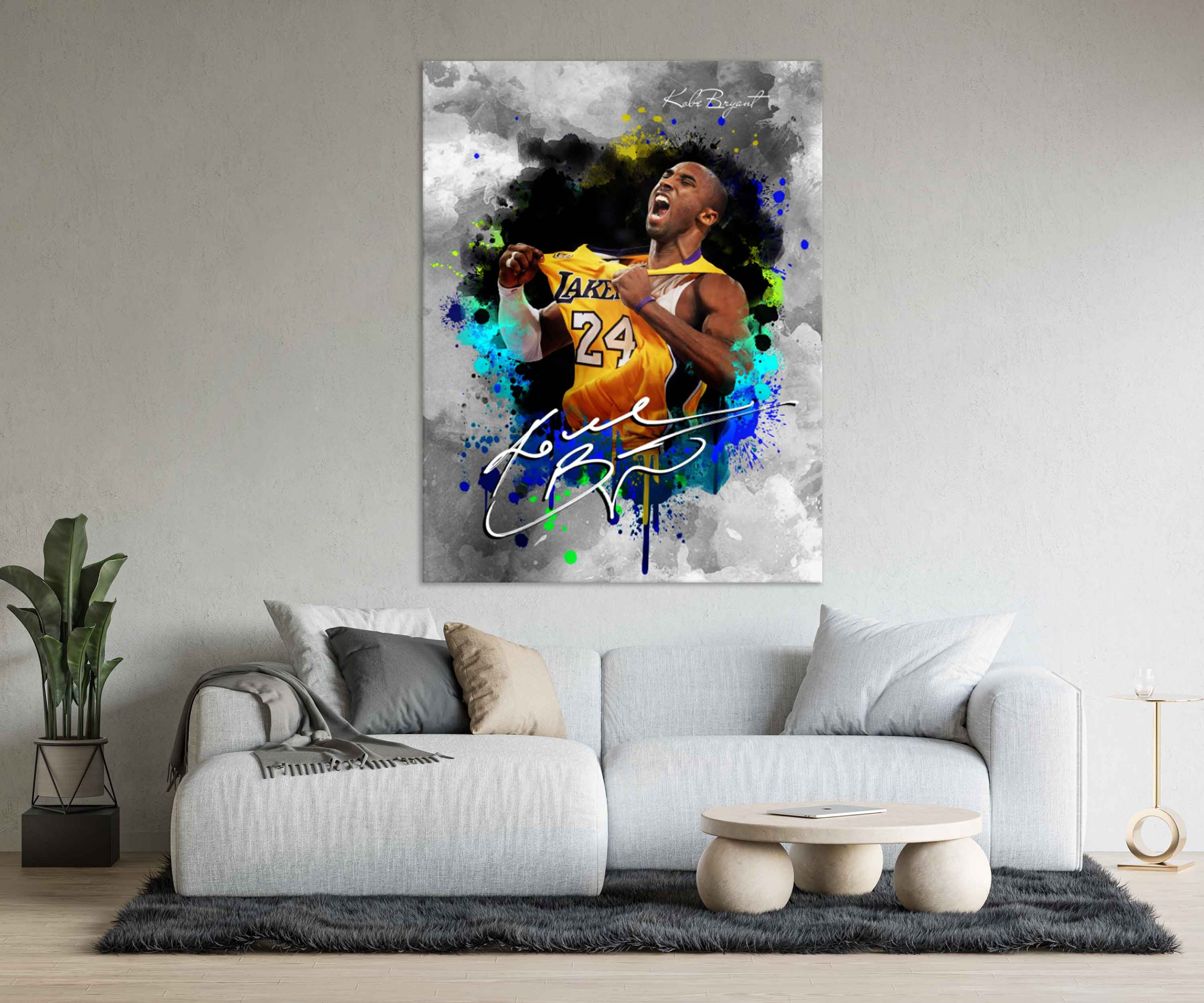 Kobe Bryant Wall Canvas Print Decor Kobe Bryant 24 Etsy