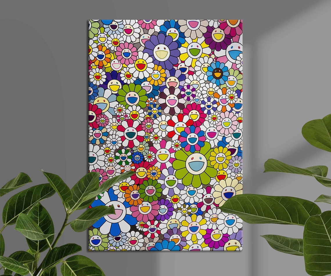 Rainbow Smile Flowers Abstract smile flowers Flowers Takashi Etsy