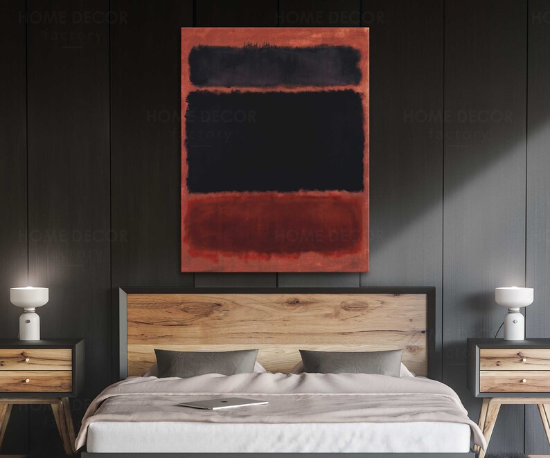 Mark Rothko 1957 black in deep red mark Canvas print Abstract Etsy