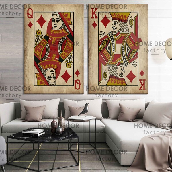 King and Queen Wall Art Set Etsy