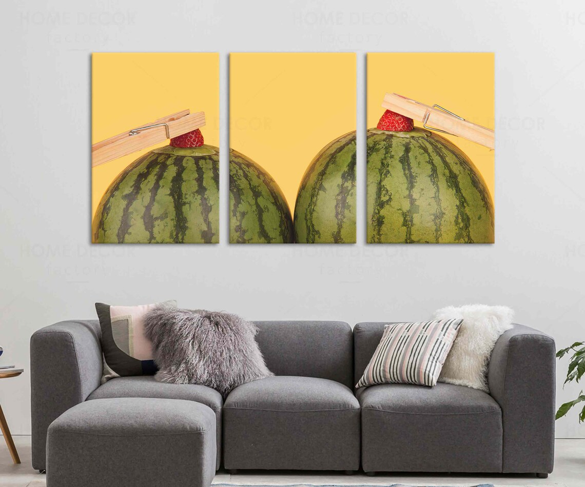 Bright Watermelon canvas print art Fruit Art Print erotic Etsy