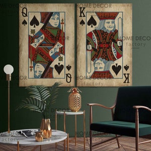 Vintage Black Kings Art Print King and Queen Wall Art Canvas - Etsy