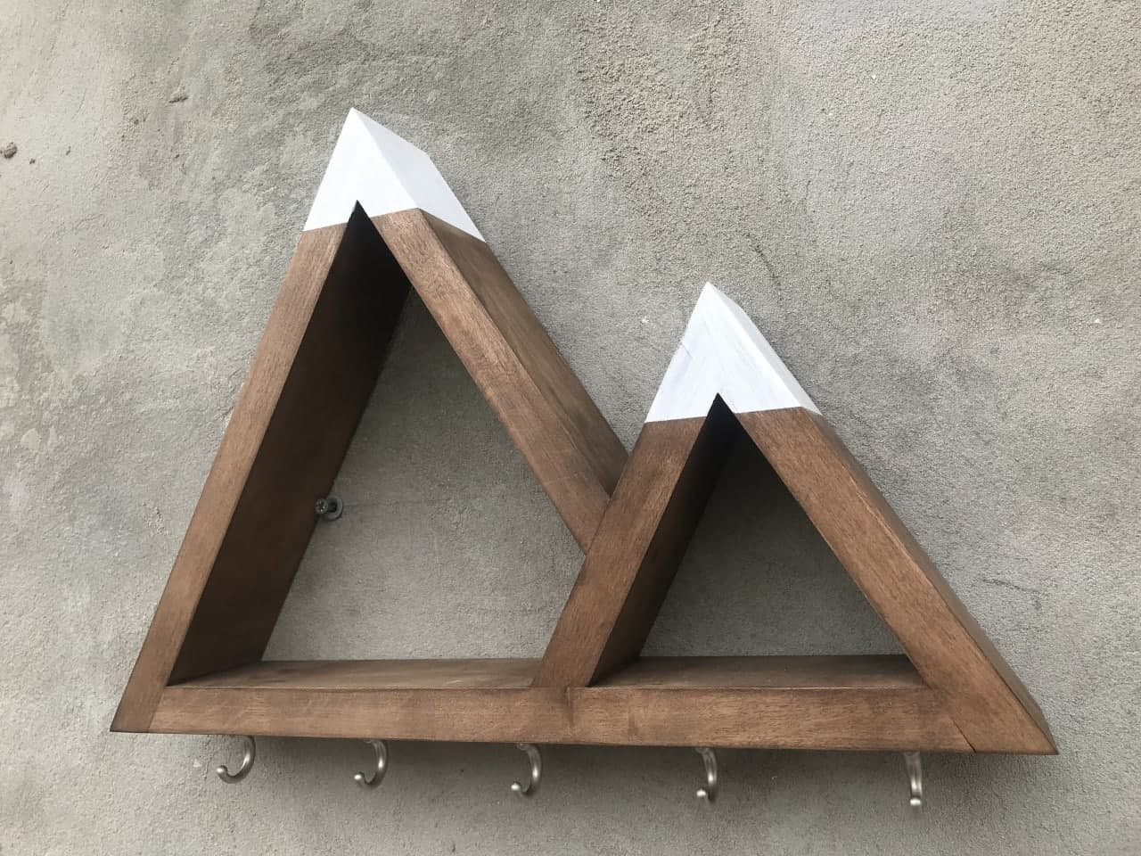 Mountain Decor Wood Wall Decor Key Hooks Wooden Mountain Shelf Rustic