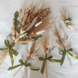 Wedding Boho Dried Flower Bouquet, Bridesmaid bouquet, Boho Bridal Bouquet, Natural Dried Flower Arrangement, Floral decor set