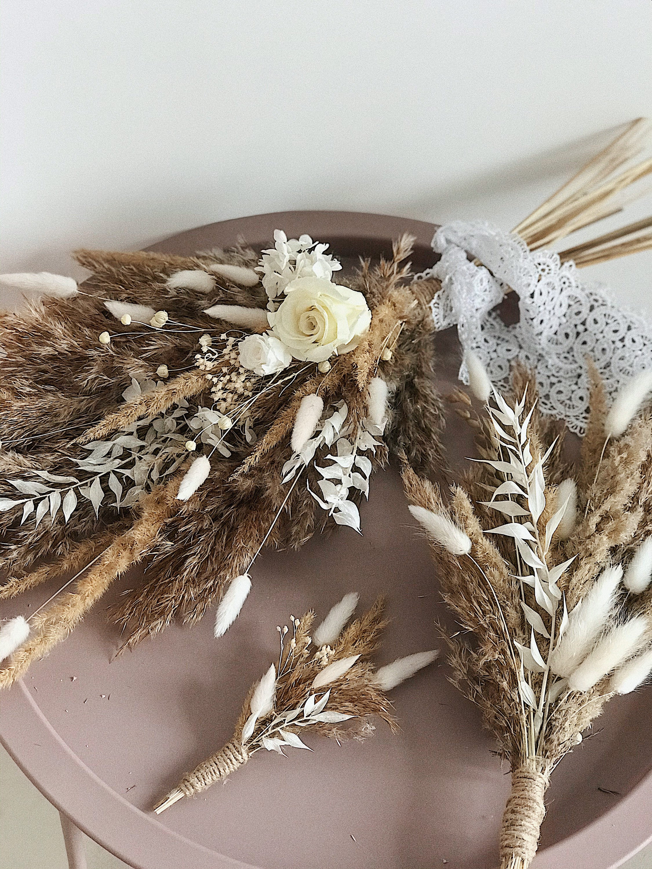 Wedding Boho Dried Flowers Bouquet Rustic Bridal Bouquet Etsy
