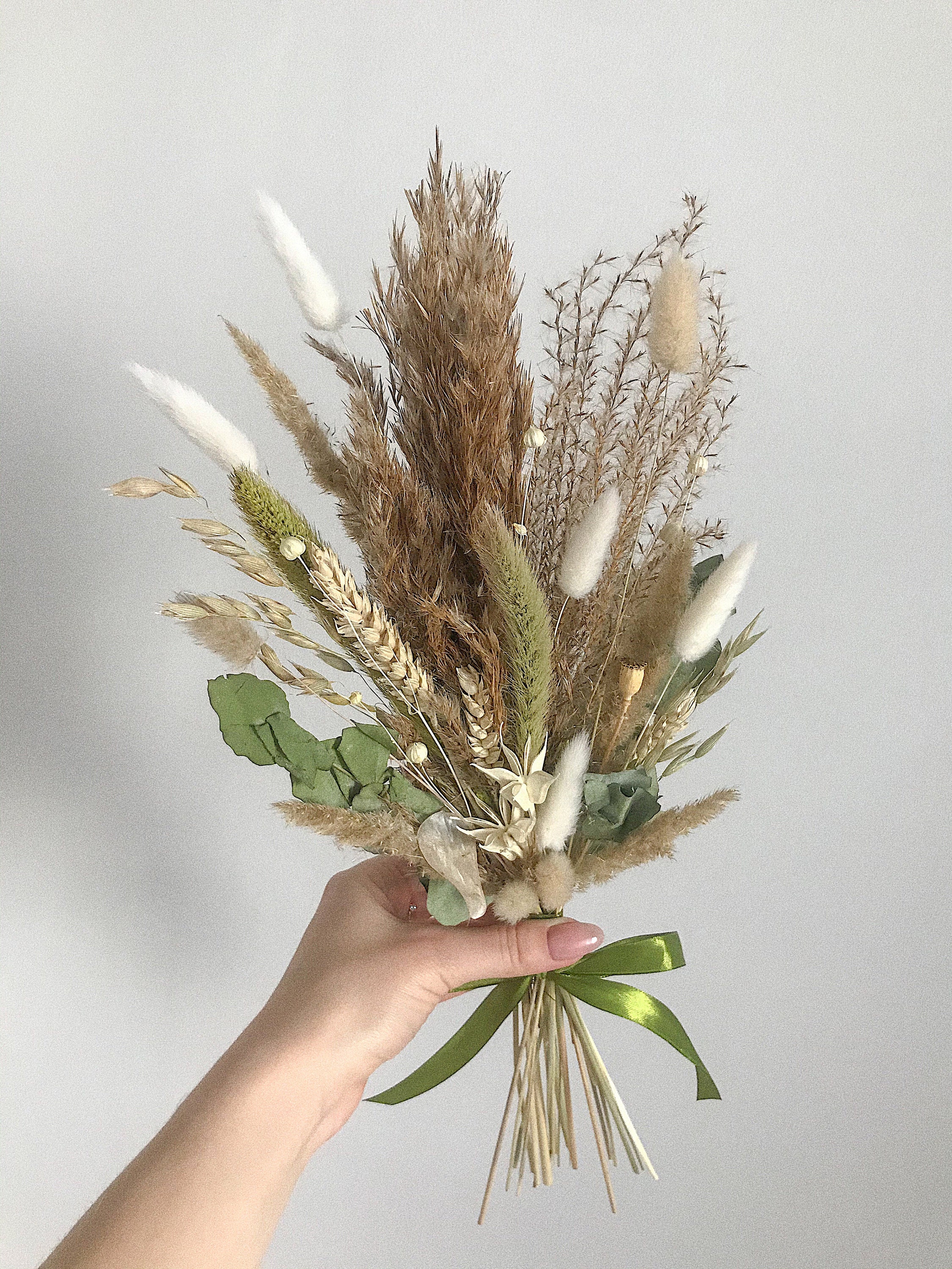 Wedding Boho Dried Flower Bouquet Bridesmaid Bouquet Boho Etsy